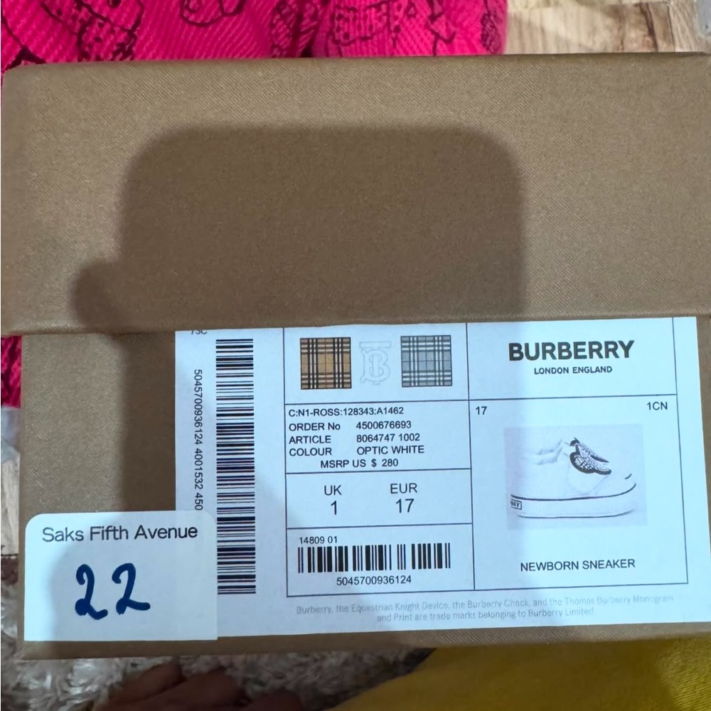BURBERRY INFANT SNEAKERS SIZE EU17 - Picture 3 of 3